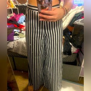Black and white stripped pants